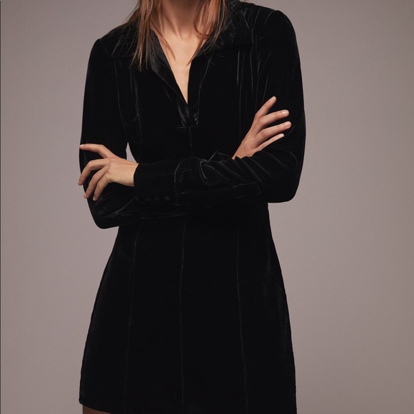 black velvet mini dress zara Black Velvet Mini Dress